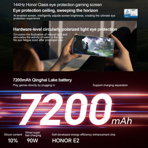 Honor GT Pro, 16 Go + 1 To, lecteur d'empreintes digitales ultrasonique, écran 6,78 pouces, MagicOS 9.0 / Android 15, Snapdragon 8 Elite Octa Core, réseau : 5G, NFC, OTG (blanc) SH910W1452-015